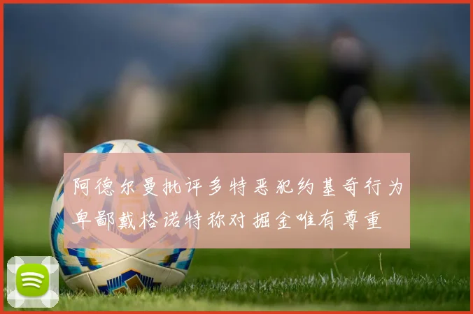 阿德尔曼批评多特恶犯约基奇行为卑鄙戴格诺特称对掘金唯有尊重